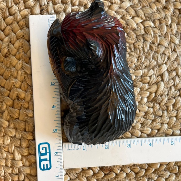 Artisan bear wood carving with fish unmarked likely Ainu art Hokkaido Japan - Picture 15 of 17